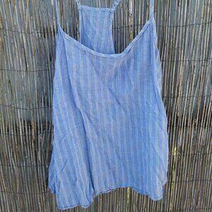 J. Crew Women's Light Blue & White Striped Tank Top Cami - SP - #RN77388